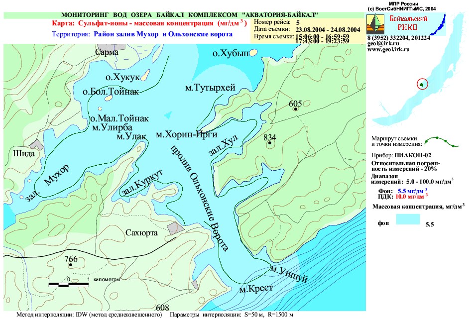 Карта глубин малого моря байкала подробная